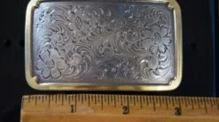 M&F Nocona Silver And Gold Rectangle Scroll Belt Buckle 37230 -Western Cowboy Supplies s l500 1 3