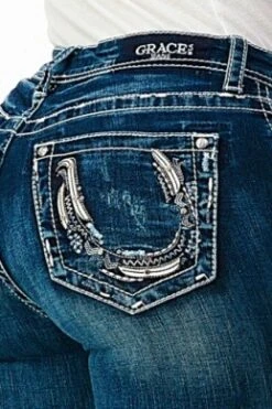 Grace In LA EB51777 Horseshoe Easy Fit Bootcut Jeans 7 Grace In LA EB51777 Horseshoe Easy Fit Bootcut Jeans -Western Cowboy Supplies unnamed 10