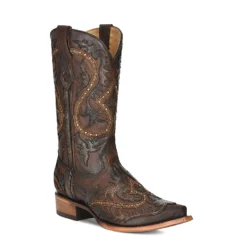Corral Boots Men’s Corral C3990 Overlay Embroidery Leather Boots Handcrafted