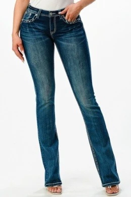 Grace In LA EB51777 Horseshoe Easy Fit Bootcut Jeans 4 Grace In LA EB51777 Horseshoe Easy Fit Bootcut Jeans - Image 2
